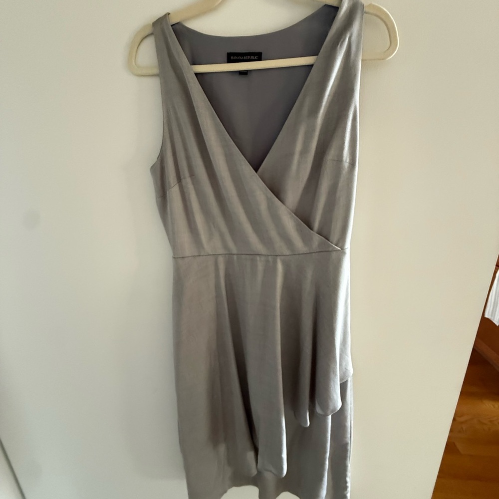 Banana Republic Silver Asymmetrical Dress